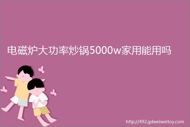 电磁炉大功率炒锅5000w家用能用吗